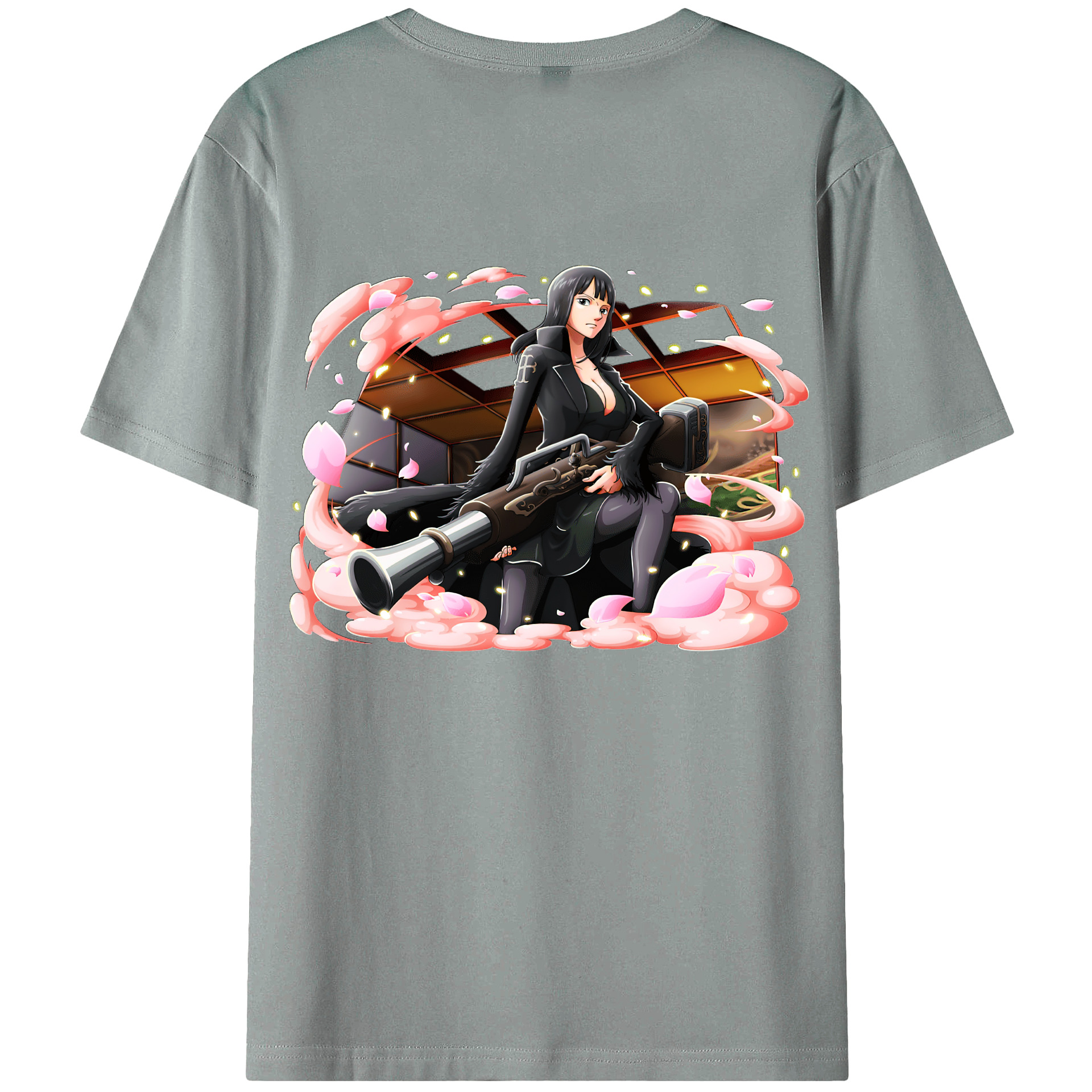 ワンピース ニコ・ロビン ONE PIECE Nico Robin 綿100％ メンズ半袖Tシャツ（バックプリント） 通気性